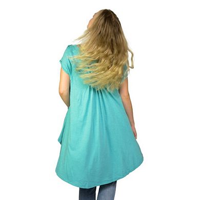 Colorful Cotton Tunic for Women, Oversized Button-Front Shirt, Cool and Casual Dressing for Summer