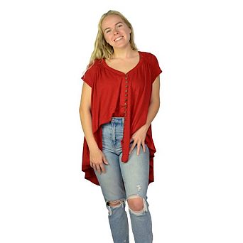 Colorful Cotton Tunic for Women, Oversized Button-Front Shirt, Cool and Casual Dressing for Summer