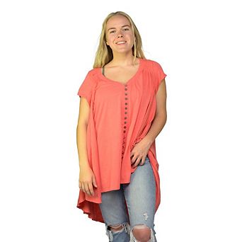 Colorful Cotton Tunic for Women, Oversized Button-Front Shirt, Cool and Casual Dressing for Summer