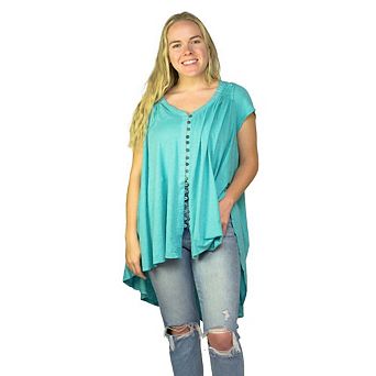 Colorful Cotton Tunic for Women, Oversized Button-Front Shirt, Cool and Casual Dressing for Summer