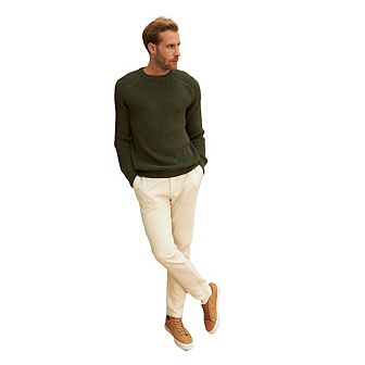 Men's Colorful Long-Sleeve Crewneck Sweaters - Midweight and Comfortable Chunky Knit Design
