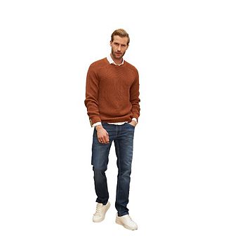 Men's Colorful Long-Sleeve Crewneck Sweaters - Midweight and Comfortable Chunky Knit Design