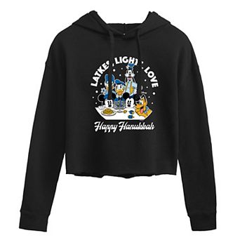 Disney's Mickey Mouse & Friends Juniors' Happy Hanukkah Cropped Hoodie