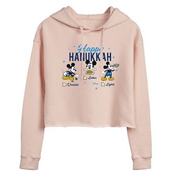 Disney's Mickey Mouse Juniors' Happy Hanukkah Cropped Hoodie