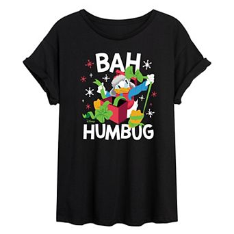 Disney's Donald Duck Juniors' Bah Humbug Oversized Tee