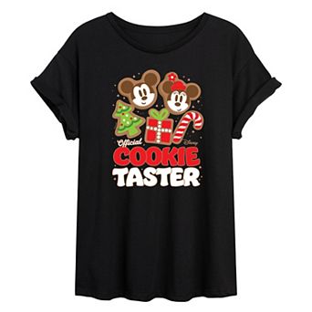 Disney's Mickey & Minnie Mouse Juniors' Official Cookie Taster Oversized Tee