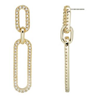 City Luxe Cubic Zirconia Oval Drop Earrings