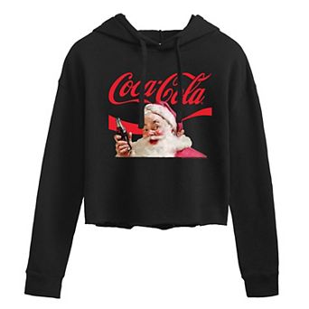 Juniors' Coca-Cola Santa Cropped Hoodie