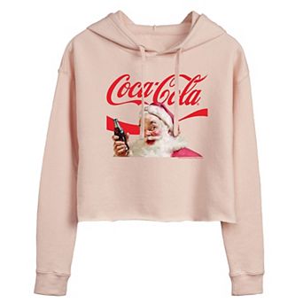 Juniors' Coca-Cola Santa Cropped Hoodie