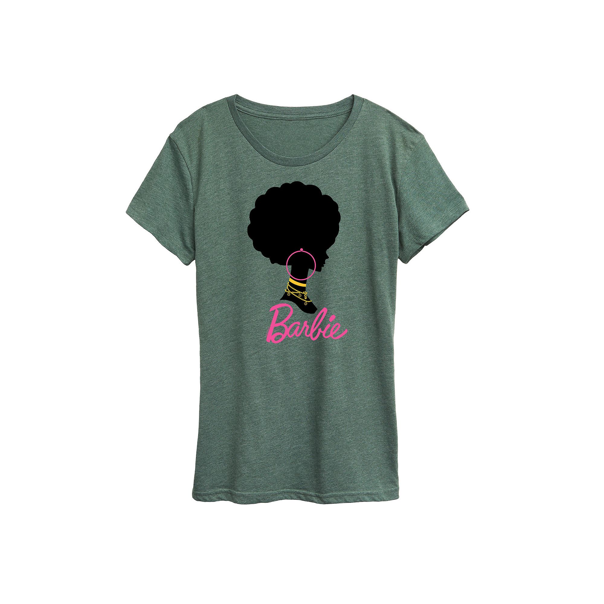 Juniors Barbie Afro Barbie Graphic Tee, Girls, Size: Small, Grey Juniper
