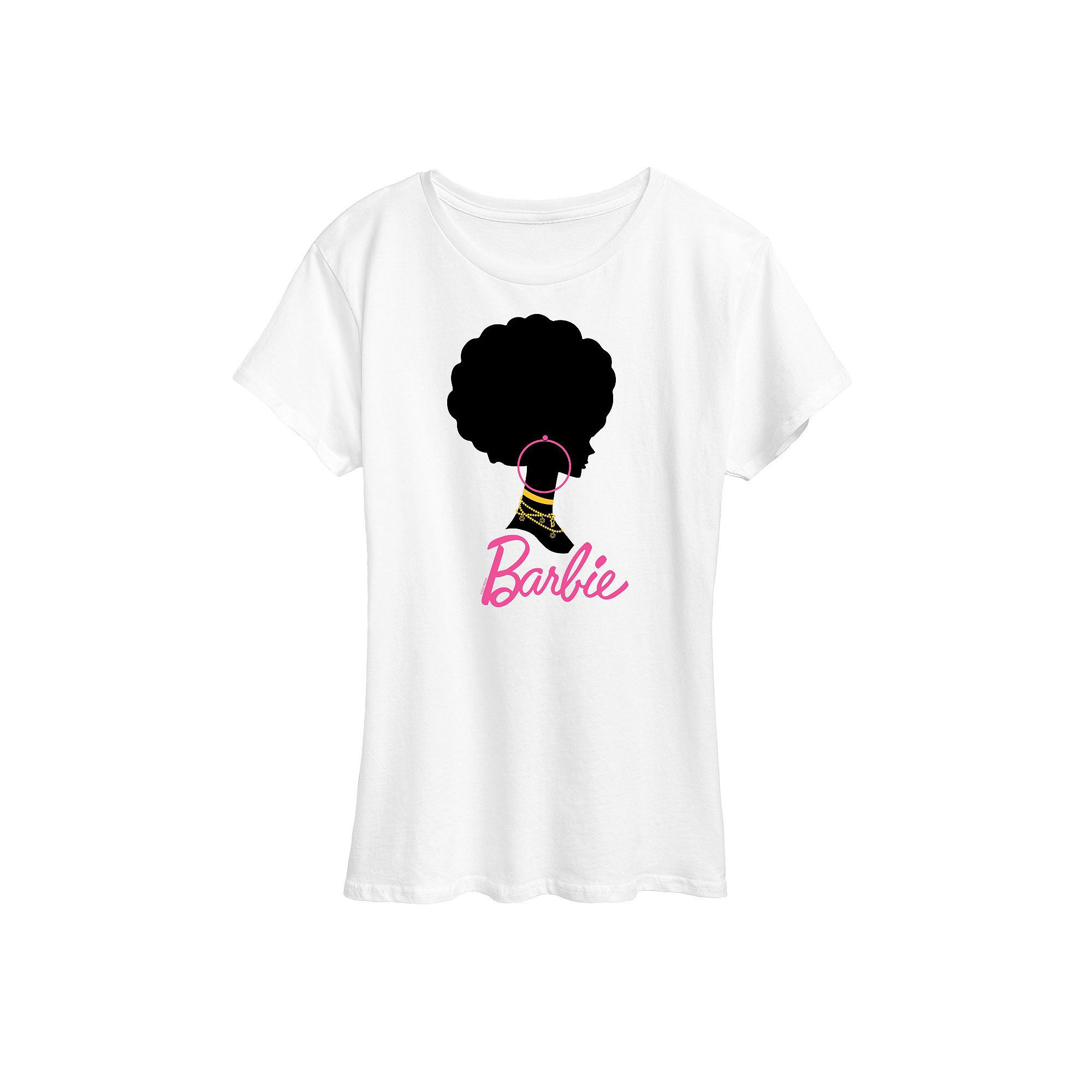 Juniors Barbie Afro Barbie Graphic Tee, Girls, Size: Small, White