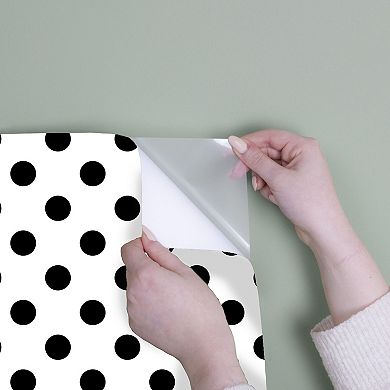 Transform Dots Black Peel and Stick Wallpaper