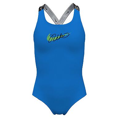 Girls 6-20 Nike Logo Tape Crossback 1-Piece Swimsuit