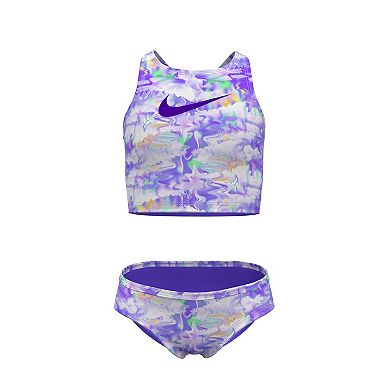 Girls 6-20 Nike 2-Piece Dream Clouds Spiderback Midkini Swim Set