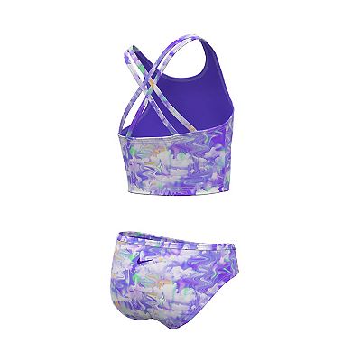 Girls 6-20 Nike 2-Piece Dream Clouds Spiderback Midkini Swim Set