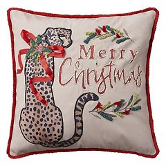 Mina Victory Holiday Ivory and Gray Christmas Tree 20 in. x 20 in. Throw  Pillow 078430 - The Home Depot