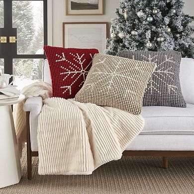 Mina Victory Holiday Loop Snowflake Throw Pillow