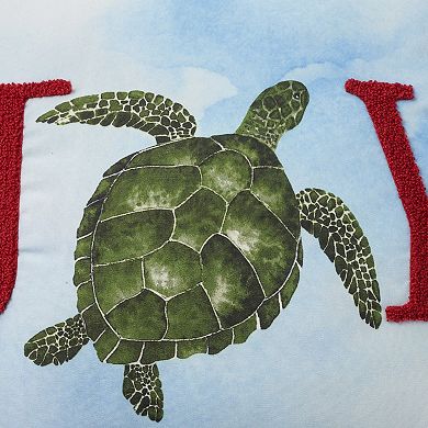 Mina Victory Holiday Joy Sea Turtle Indoor Throw Pillow