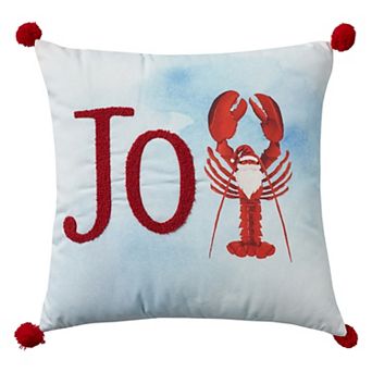 Mina Victory Holiday Joy Lobster Christmas Santa Throw Pillow