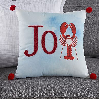 Mina Victory Holiday Joy Lobster Christmas Santa Throw Pillow