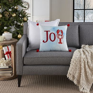 Mina Victory Holiday Joy Lobster Christmas Santa Throw Pillow