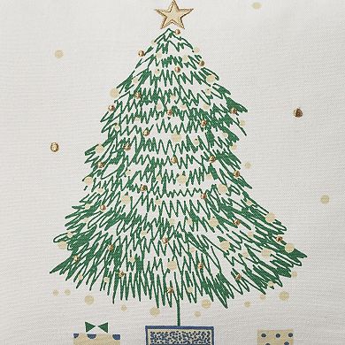 Mina Victory Holiday Printed Christmas Tree Throw Pillow
