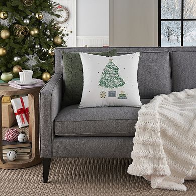 Mina Victory Holiday Printed Christmas Tree Throw Pillow