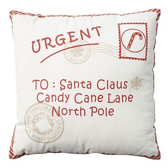 Mina Victory Holiday Christmas Printed Santa Postcard Throw Pillow
