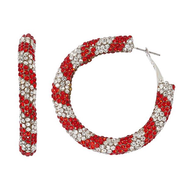 Candy cane 2025 hoop earrings