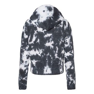 Mv Sport Women´s Sueded Fleece Tie-dyed Crop Hooded Sweatshirt