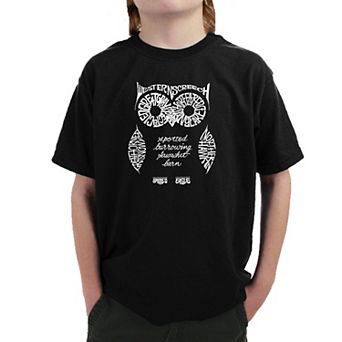 Owl - Boy's Word Art T-shirt