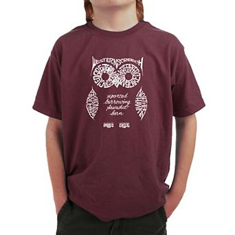 Owl - Boy's Word Art T-shirt