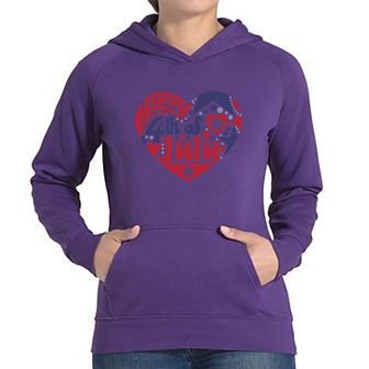 July 4th Heart - Women's Word Art Hooded Sweatshirt