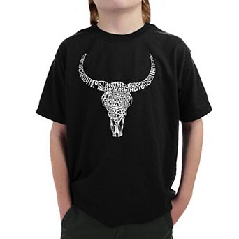 Texas Skull - Boy's Word Art T-shirt