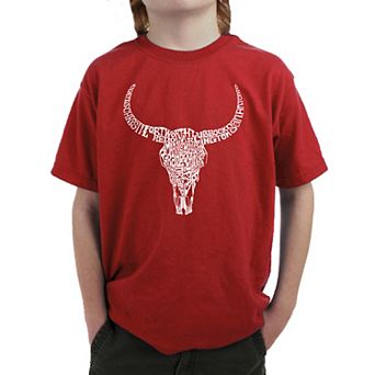 Texas Skull - Boy's Word Art T-shirt