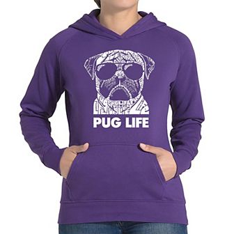 Pug Life - Women's Word Art Hooded Sweatshirt