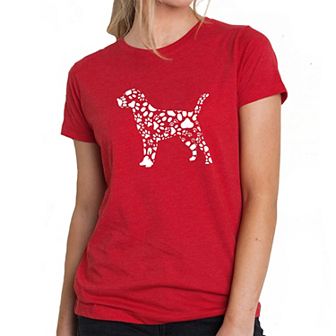 Dog Paw Prints - Women's Premium Blend Word Art T-shirt