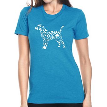 Dog Paw Prints - Women's Premium Blend Word Art T-shirt