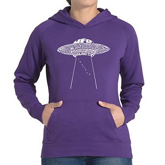 Flying Saucer UFO - Women's Word Art Hooded Sweatshirt