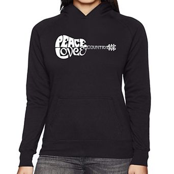 Peace Love Country - Women's Word Art Hooded Sweatshirt
