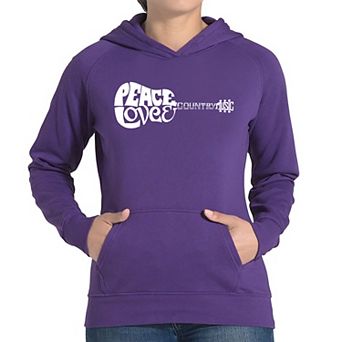 Peace Love Country - Women's Word Art Hooded Sweatshirt