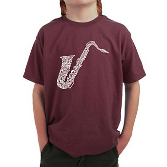 Sax - Boy's Word Art T-shirt