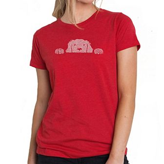 Peeking Dog - Women's Premium Blend Word Art T-shirt