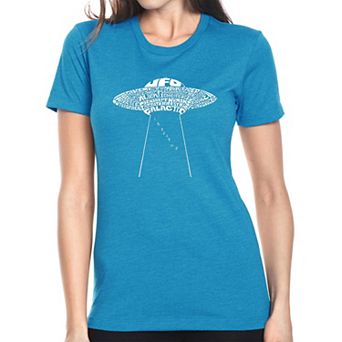 Flying Saucer UFO - Women's Premium Blend Word Art T-shirt
