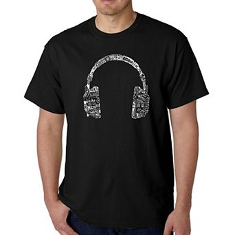 Music Langauges Headphones - Mens Word Art T-Shirt