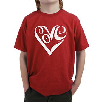 Script Love Heart - Boy's Word Art T-shirt