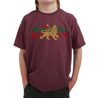 Zion - One Love - Boy's Word Art T-shirt