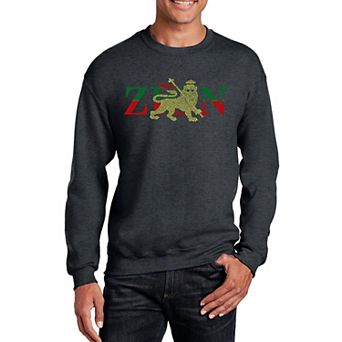 Zion - One Love - Mens Word Art Crewneck Sweatshirt