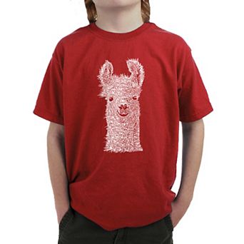 Llama - Boy's Word Art T-shirt