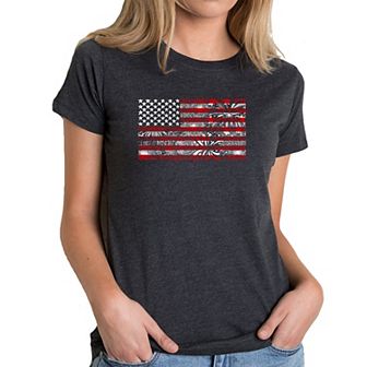 Fireworks American Flag - Women's Premium Blend Word Art T-shirt